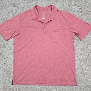 Stio Men's Divide Polo Shirt Size L Pink Performance Outdoor Technical